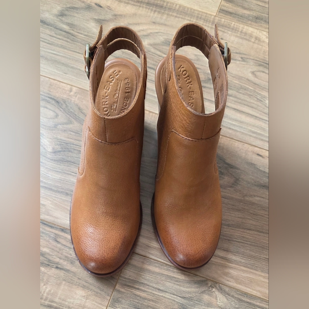 Kork-Ease Tan Leather Ankle Booties